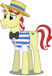 Size: 3462x5000 | Tagged: safe, artist:dashiesparkle, flim, pony, unicorn, g4, clothes, cutie mark, hat, hooves, male, simple background, smiling, solo, stallion, transparent background, vector