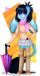 Size: 653x1230 | Tagged: safe, artist:waifuyum, oc, oc only, anthro, solo