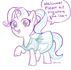 Size: 679x668 | Tagged: safe, artist:mcponyponypony, starlight glimmer, g4, clothes, diner uniform, female, outfit, solo, waitress