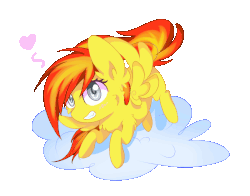 Size: 800x628 | Tagged: safe, artist:skajcia, oc, oc only, oc:fire star, pegasus, pony, animated, cloud, gif, lying down, lying on a cloud, on a cloud, solo