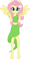 Size: 3071x5926 | Tagged: safe, artist:osipush, fluttershy, human, equestria girls, g4, absurd resolution, belly button, clothes, commission, eqg giants, female, flash puppet, inkscape, midriff, ponied up, pony coloring, skirt, solo