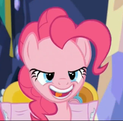 Size: 1317x1295 | Tagged: safe, screencap, pinkie pie, earth pony, pony, every little thing she does, g4, faic, female, mare, solo