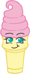 Size: 168x405 | Tagged: safe, artist:threetwotwo32232, fluttershy, g4, female, food, ice cream, simple background, solo, transparent background, wat