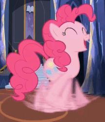 Size: 390x451 | Tagged: safe, screencap, pinkie pie, earth pony, pony, every little thing she does, g4, season 6, animated, cropped, eyes closed, female, gif, loop, mare, solo
