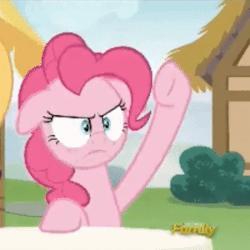 Size: 300x300 | Tagged: safe, screencap, pinkie pie, earth pony, pony, every little thing she does, g4, animated, cropped, discovery family logo, female, floppy ears, gif, pinkie being pinkie, solo focus