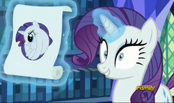 Size: 1079x640 | Tagged: safe, edit, edited screencap, screencap, rarity, every little thing she does, g4, crossing the memes, drawing, female, fiducia compellia, hypnosis, hypnotized, it begins, meme, rariball, solo