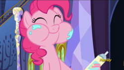 Size: 1920x1080 | Tagged: safe, screencap, pinkie pie, earth pony, pony, every little thing she does, g4, discovery family logo, female, mare, solo