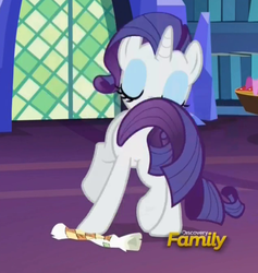 Size: 638x673 | Tagged: safe, screencap, rarity, pony, every little thing she does, g4, animation error, butt, discovery family logo, female, layering error, mare, plot, rearity, solo, you had one job