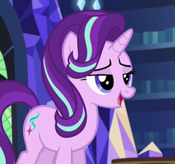 Size: 504x474 | Tagged: safe, screencap, starlight glimmer, pony, every little thing she does, g4, bedroom eyes, female, lidded eyes, mare, solo