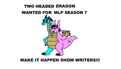 Size: 3009x1721 | Tagged: safe, princess ember, prominence, dragon, g4, my little pony: friendship is magic, season 7, conjoined, duo, exploitable meme, make it happen, meme, show, sisters, two heads, two-headed dragon