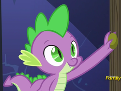 Size: 615x465 | Tagged: safe, screencap, spike, dragon, every little thing she does, g4, my little pony: friendship is magic, discovery family logo, male, solo