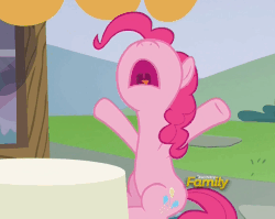 Size: 608x483 | Tagged: safe, screencap, pinkie pie, earth pony, pony, every little thing she does, g4, season 6, animated, female, gif, great moments in animation, loop, solo