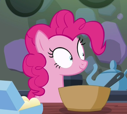 Size: 438x394 | Tagged: safe, screencap, pinkie pie, pony, every little thing she does, g4, female, fiducia compellia, hypnosis, hypnotized, mare, solo