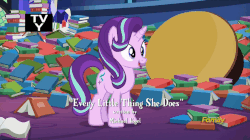 Size: 864x484 | Tagged: safe, screencap, spike, starlight glimmer, twilight sparkle, alicorn, dragon, pony, unicorn, every little thing she does, g4, season 6, accelero, animated, book, cleaning, credits, discovery family logo, female, gif, gotta go fast, magic, male, mess, sonic the hedgehog, sonic the hedgehog (series), spell, tv-y, twilight sparkle (alicorn)