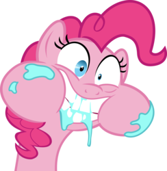 Size: 5851x6000 | Tagged: safe, artist:magister39, pinkie pie, every little thing she does, g4, absurd resolution, faic, female, messy, puffy cheeks, slasher smile, solo