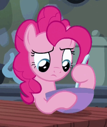 Size: 422x500 | Tagged: safe, screencap, pinkie pie, earth pony, pony, every little thing she does, g4, season 6, animated, female, gif, loop, mare, solo, stirring