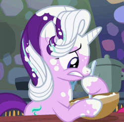 Size: 482x475 | Tagged: safe, screencap, starlight glimmer, pony, every little thing she does, g4, season 6, animated, cute, female, flour, gif, glimmerbetes, loop