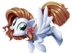 Size: 1599x1220 | Tagged: safe, artist:centchi, oc, oc only, oc:giselle matte, pegasus, pony, flower, flower in hair, simple background, solo, transparent background, watermark
