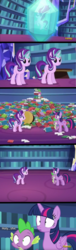 Size: 1000x3300 | Tagged: safe, screencap, spike, starlight glimmer, twilight sparkle, alicorn, pony, every little thing she does, g4, amazed, surprised, twilight sparkle (alicorn)