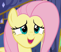 Size: 556x481 | Tagged: safe, screencap, fluttershy, pony, every little thing she does, g4, season 6, animated, cute, female, gif, sad, shyabetes, solo