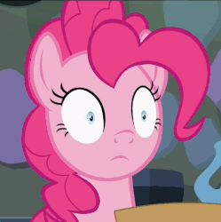 Size: 485x486 | Tagged: safe, screencap, pinkie pie, earth pony, pony, every little thing she does, g4, brainwashed, female, fiducia compellia, gif, mare, mind control, non-animated gif, reaction image, solo