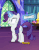 Size: 379x486 | Tagged: safe, screencap, rarity, pony, every little thing she does, g4, season 6, animated, brainwashed, female, fiducia compellia, gif, grin, levitation, magic, mind control, open mouth, paper, smiling, solo, stomping, talking, telekinesis, wide eyes
