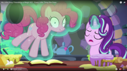 Size: 1920x1080 | Tagged: safe, screencap, pinkie pie, starlight glimmer, pony, every little thing she does, g4, 1337, cooking, discovery family logo, fiducia compellia, hypnosis, levitation, magic, scrunchy face, telekinesis, youtube