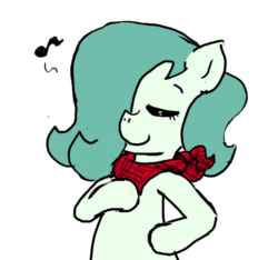 Size: 640x600 | Tagged: safe, artist:ficficponyfic, color edit, edit, oc, oc only, oc:emerald jewel, earth pony, pony, colt quest, bandana, child, color, colored, colt, confident, eyes closed, femboy, foal, hair over one eye, male, reaction image, smiling, smug, solo