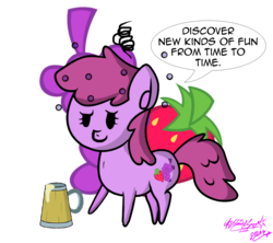 Size: 900x800 | Tagged: safe, artist:zsparkonequus, part of a set, berry punch, berryshine, series:miniponi, g4, berry punch's cutie mark, cutie mark, drink, drunk, female, part of a series, solo