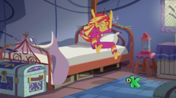 Size: 1432x802 | Tagged: safe, screencap, sunset shimmer, equestria girls, g4, my little pony equestria girls: legend of everfree, barefoot, camp everfree, discovery kids, feet, female, legend of everfeet, solo