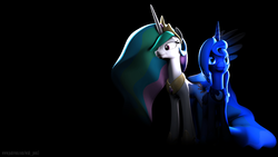 Size: 1920x1080 | Tagged: safe, artist:ask-wub-pon3, princess celestia, princess luna, g4, 3d, wallpaper