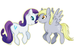 Size: 3150x2362 | Tagged: safe, artist:nyriam, derpy hooves, rarity, pegasus, pony, g4, female, mare