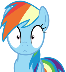 Size: 3000x3242 | Tagged: safe, artist:uponia, rainbow dash, pegasus, pony, every little thing she does, g4, .svg available, blank stare, female, fiducia compellia, high res, hypnosis, hypnotized, looking at you, shrunken pupils, simple background, solo, thousand yard stare, transparent background, vector