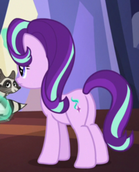 Size: 348x433 | Tagged: safe, screencap, starlight glimmer, pony, raccoon, every little thing she does, g4, butt, cropped, female, glimmer glutes, magic, mare, plot