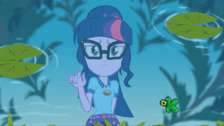Size: 400x225 | Tagged: safe, screencap, sci-twi, twilight sparkle, equestria girls, g4, my little pony equestria girls: legend of everfree, animated, discovery kids, female, gif, midnight sparkle, the midnight in me