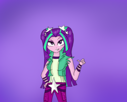 Size: 1920x1539 | Tagged: safe, artist:mildockart, aria blaze, equestria girls, g4, bracelet, clothes, female, jewelry, pants, solo, thumbs up