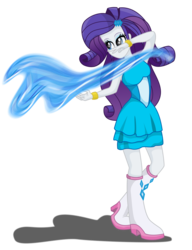 Size: 3531x4595 | Tagged: safe, artist:deannaphantom13, rarity, equestria girls, g4, absurd resolution, avatar the last airbender, boots, bracelet, clothes, crossover, dress, fall formal outfits, female, flash puppet, high heel boots, jewelry, jewels, nickelodeon, solo, water, waterbending