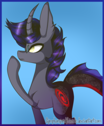 Size: 651x790 | Tagged: safe, artist:symphstudio, oc, oc only, pony, unicorn, curved horn, horn, solo