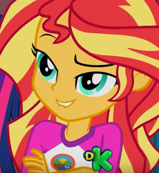 Size: 523x569 | Tagged: safe, screencap, sci-twi, sunset shimmer, twilight sparkle, equestria girls, g4, my little pony equestria girls: legend of everfree, cropped, discovery kids, lip bite