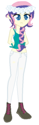 Size: 177x562 | Tagged: safe, artist:weaselbeez, oc, oc only, equestria girls, g4, arm behind back, braided ponytail, floral head wreath, flower, magical lesbian spawn, next generation, offspring, parent:fluttershy, parent:rarity, parents:flarity, solo