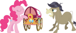 Size: 3541x1563 | Tagged: safe, artist:porygon2z, cranky doodle donkey, pinkie pie, donkey, a friend in deed, g4, my little pony: friendship is magic, simple background, transparent background, vector, welcome wagon