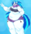 Size: 1180x1321 | Tagged: safe, artist:neekokarina, dj pon-3, vinyl scratch, anthro, g4, alternate hairstyle, fat, female, obese, solo, vinyl fat, wub-tub