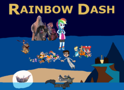 Size: 5081x3680 | Tagged: safe, rainbow dash, oc, ape, badger, bird, boar, cat, dog, fennec fox, fish, fox, goldfish, human, hyena, kangaroo, mouse, rabbit, seal, vulture, wolf, equestria girls, g4, anais watterson, animal, baljeet tjinder, blue-footed booby, buck (oscar's oasis), candace flynn, captain gutt, chamitataxus, crossover, cynthia brisby, darwin watterson, dobson, don bluth, dukey, elephant seal, ferb fletcher, flynn, gigantopithecus, gumball watterson, gupta, harchi, ice age, ice age 4: continental drift, johnny test, johnny test (character), martin brisby, mary test, oscar's oasis, palaeolagus, parody, peter and the wolf, peter pan, phineas and ferb, phineas flynn, pirate, pirate ship, popy, poster, procoptodon, raz, silas, squint (ice age), susan test, teresa brisby, the amazing world of gumball, the secret of nimh, timothy brisby
