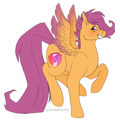 Size: 1280x1295 | Tagged: safe, artist:spartalabouche, scootaloo, g4, colored wings, colored wingtips, cutie mark, female, solo, the cmc's cutie marks