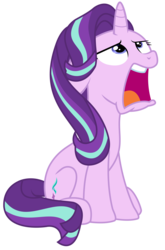 Size: 1403x2128 | Tagged: safe, artist:sketchmcreations, starlight glimmer, every little thing she does, g4, faic, female, floppy ears, groan, looking up, open mouth, simple background, sitting, solo, transparent background, vector, volumetric mouth