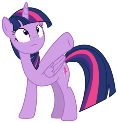 Size: 1994x2088 | Tagged: safe, artist:sketchmcreations, twilight sparkle, alicorn, pony, every little thing she does, g4, female, folded wings, frown, mare, pointing, raised hoof, simple background, solo, transparent background, twilight sparkle (alicorn), vector