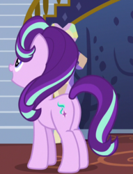 Size: 466x610 | Tagged: safe, screencap, starlight glimmer, pony, unicorn, every little thing she does, g4, butt, cropped, cute, female, glimmer glutes, mare, open mouth, plot, solo