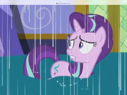 Size: 2048x1536 | Tagged: safe, screencap, starlight glimmer, pony, every little thing she does, g4, cropped, female, floating, flood, mare, pegaduck, solo, water