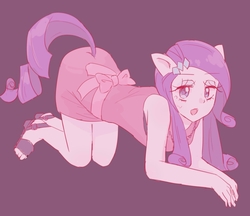 Size: 719x622 | Tagged: safe, artist:nemucure, rarity, human, g4, clothes, dress, eared humanization, female, humanized, pony coloring, simple background, solo, tailed humanization