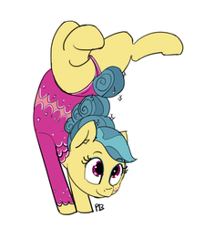 Size: 2083x2318 | Tagged: safe, artist:pabbley, trapeze star, pony, g4, viva las pegasus, backbend, clothes, female, flexible, handstand, high res, leotard, solo, upside down